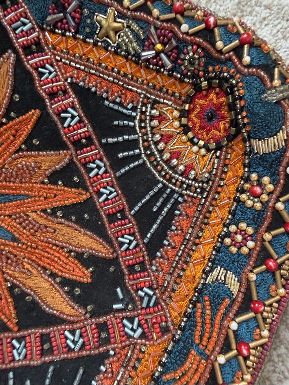 Mary Frances Tarot Reader Beaded Crossbody Clutch Handbag - Picture 3 of 5